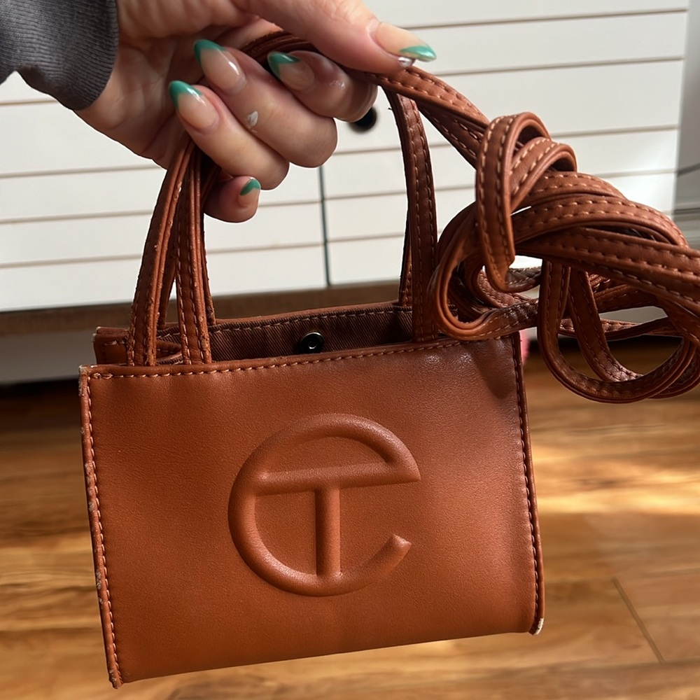 Telfar mini small shopping brown bag